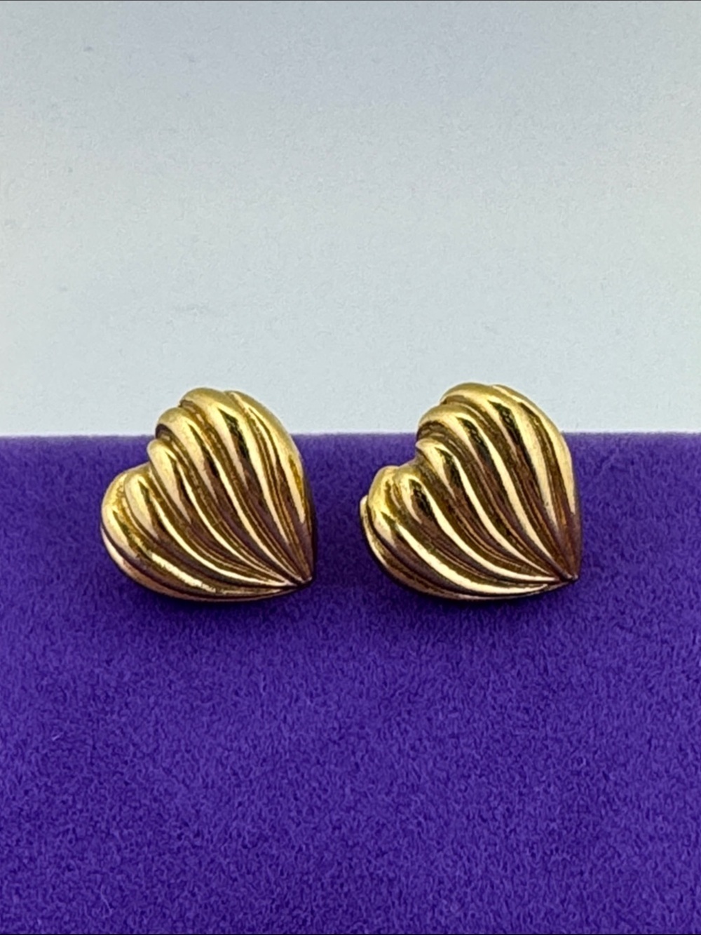 💛 Vintage Avon Gold Plated Heart Wave Earrings | Hot Air Balloon